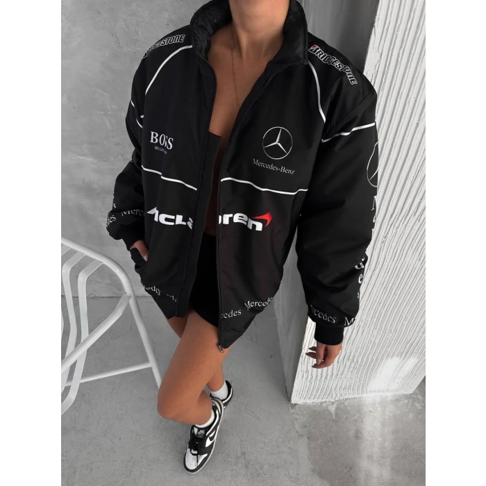 Mercedes İçi Astarlı Unisex Bomber Ceket