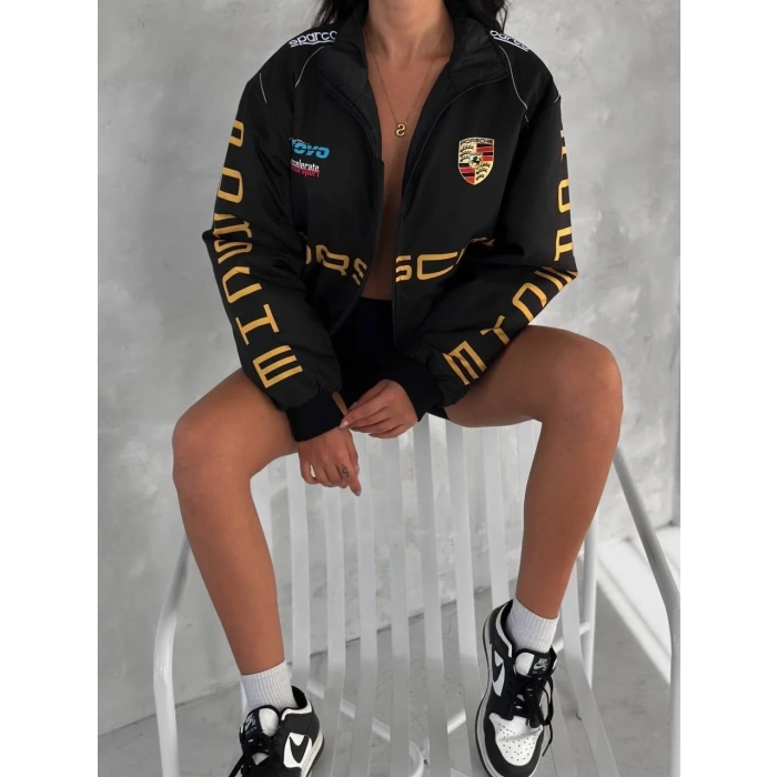 Porsche İçi Astarlı Unisex Bomber Ceket