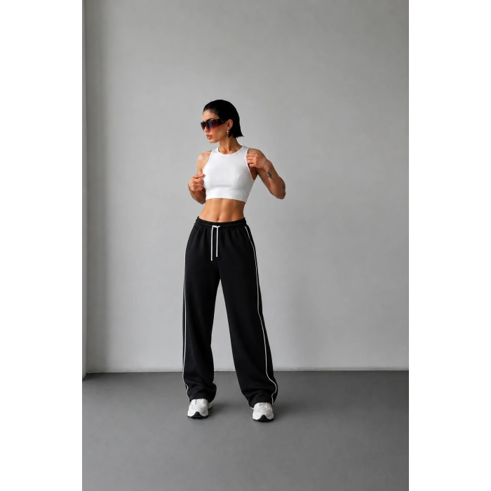 Siyah Arabiyeli Oversize Unisex Eşofman