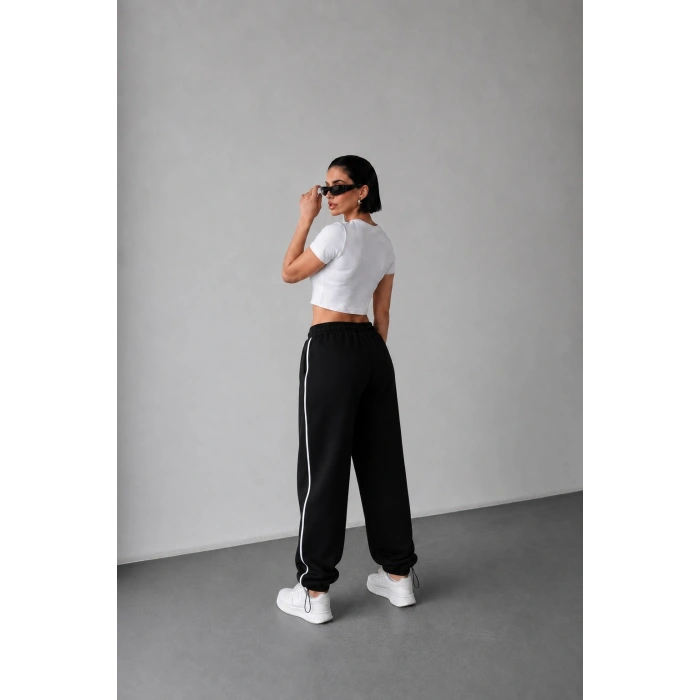 Siyah Arabiyeli Oversize Unisex Eşofman
