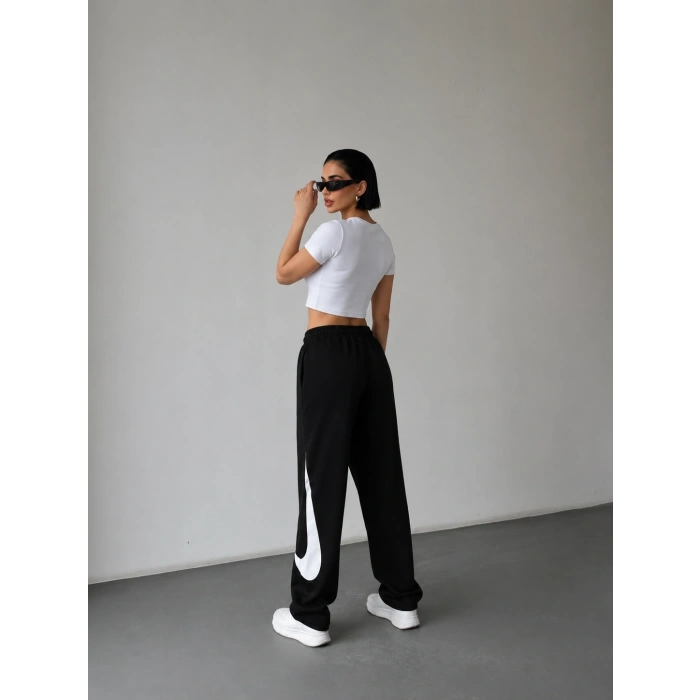 Siyah Nk Stoperli Oversize Unisex Eşofman