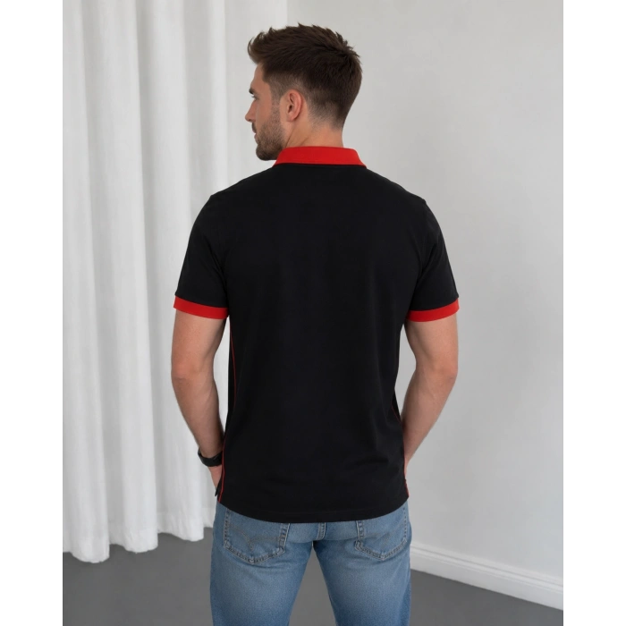 Siyah Türkiye Polo Yaka Unisex Oversize Tshirt