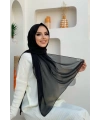 2019 Şifon Şal Siyah
