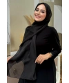2049-1 Tek katlı janjan şal Siyah