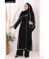 8001-1 Biyeli Pantolonlu Tunik Takım  Şal Siyah