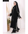 8001-1 Biyeli Pantolonlu Tunik Takım  Şal Siyah