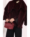 Atkı Detay Leoparlı Panço 70061-1 Bordo