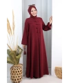 Bağlama Detaylı Elbise 7009 Bordo