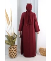 Bağlama Detaylı Elbise 7009 Bordo