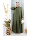 Bağlama Detaylı Elbise 7009 Haki