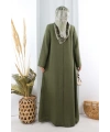 Bağlama Detaylı Elbise 7009 Haki