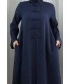 Bağlama Detaylı Elbise 7009 Lacivert