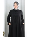 Bağlama Detaylı Elbise 7009 Siyah