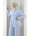 Belden Büzgülü İkili Takım 8710 Bebe Mavisi