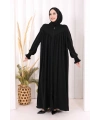 Biritli Ferace ŞAL HEDİYE ! 7056 Siyah