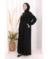 Biritli Ferace ŞAL HEDİYE ! 7056 Siyah