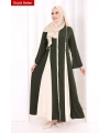 Biyeli Fermuarlı Ferace 7050-1 Haki