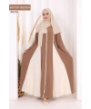 Biyeli Fermuarlı Ferace 7050-1 Taba
