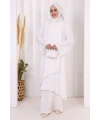 Biyeli Uzun Tunik Pantolon Takım 8005 Ekru