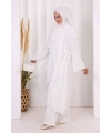 Biyeli Uzun Tunik Pantolon Takım 8005 Ekru