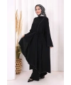 Biyeli Uzun Tunik Pantolon Takım 8005 Siyah