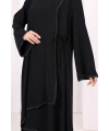 Biyeli Uzun Tunik Pantolon Takım 8005 Siyah