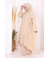 Biyeli Uzun Tunik Pantolon Takım 8005 Taş
