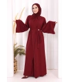 Broş Detaylı Tulumlu Takım 8016 Bordo