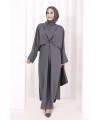 Çapraz Bağlamalı İpli Elbise 6083 Antrasit