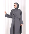 Çapraz Bağlamalı İpli Elbise 6083 Antrasit
