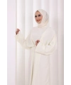 Çapraz Bağlamalı İpli Elbise 6083 Ekru
