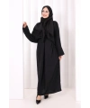 Çapraz Bağlamalı İpli Elbise 6083 Siyah