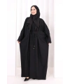 Çapraz Bağlamalı İpli Elbise 6083 Siyah