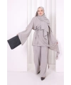 Çapraz Tunik Üçlü Takım 8037 Gri
