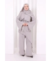 Çapraz Tunik Üçlü Takım 8037 Gri