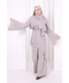 Çapraz Tunik Üçlü Takım 8037 Gri