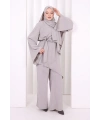 Çapraz Tunik Üçlü Takım 8037 Gri