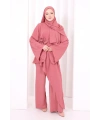 Çapraz Tunik Üçlü Takım 8037 Gül Kurusu