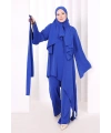 Çapraz Tunik Üçlü Takım 8037 Saks