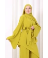 Çapraz Tunik Üçlü Takım 8037 Yağ Yeşili