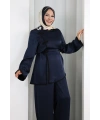 Çin Düğme Detaylı Pantolon Tunik İkili Takım 8714 Lacivert