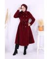 Çıt Çıt Düğme Detay Kaban 70035 Bordo