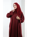 Çıt Çıt Düğmeli Ferace 70023 Bordo
