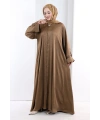 Çıt Çıt Düğmeli Ferace 70023 Taba