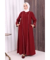Çizgi Detaylı Ferace 6011 Bordo