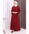 Çizgi Detaylı Ferace 6011 Bordo