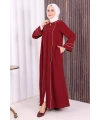 Çizgi Detaylı Ferace 6011 Bordo