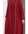 Çizgi Detaylı Ferace 6011 Bordo