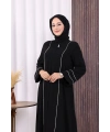Çizgi Detaylı Ferace 6011 Siyah