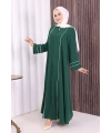 Çizgi Detaylı Ferace 6011 Zümrüt